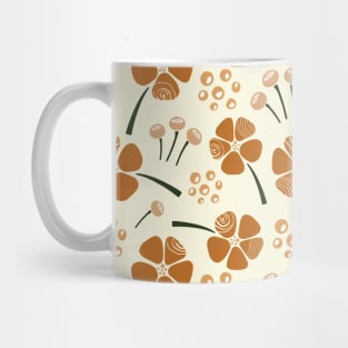 Abstract Floral Pattern in Earthy Tones Mug